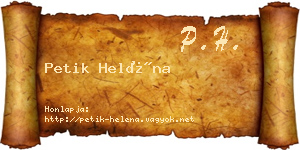 Petik Heléna névjegykártya